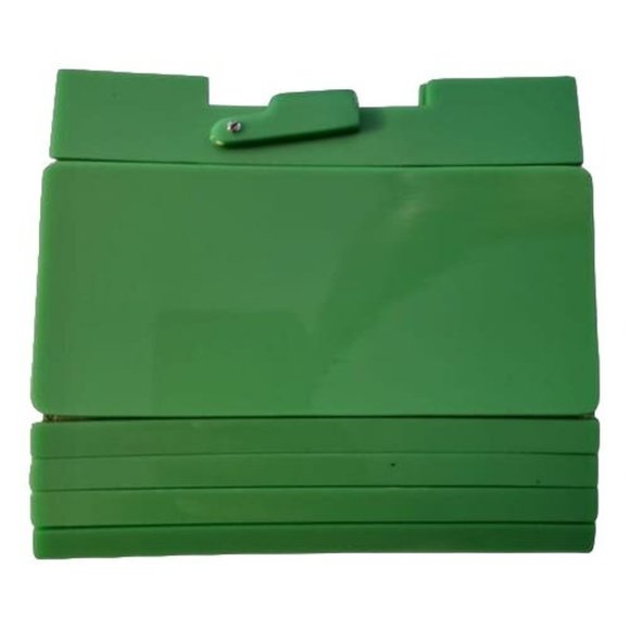 Vintage Fendi Green Clutch Style Lucite Tiles and Green Leather